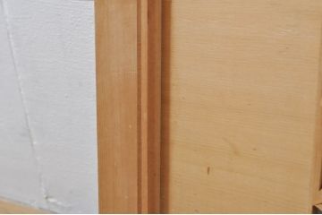 ビンテージ建具　凝ったデザインが魅力的な障子付き組子欄間1枚(明かり取り、明り取り、ヴィンテージ)(R-076361)