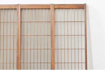 アンティーク建具　シンプルな佇まいが落ち着きのある空間を演出する格子入り書院戸4枚セット(窓、引き戸、ガラス戸)(R-076364)