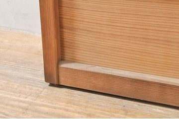 アンティーク建具　シンプルな佇まいが落ち着きのある空間を演出する格子入り書院戸4枚セット(窓、引き戸、ガラス戸)(R-076364)