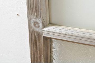 アンティーク建具　大正ロマン　ノスタルジックな雰囲気溢れるガラス窓2枚セット(引き戸、ガラス戸)(R-076365)