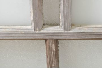 アンティーク建具　大正ロマン　ノスタルジックな雰囲気溢れるガラス窓2枚セット(引き戸、ガラス戸)(R-076365)