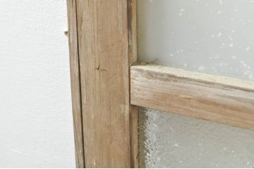 アンティーク建具　大正ロマン　ノスタルジックな雰囲気溢れるガラス窓2枚セット(引き戸、ガラス戸)(R-076365)