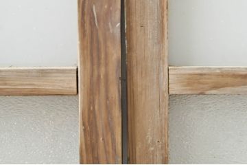 アンティーク建具　大正ロマン　ノスタルジックな雰囲気溢れるガラス窓2枚セット(引き戸、ガラス戸)(R-076365)