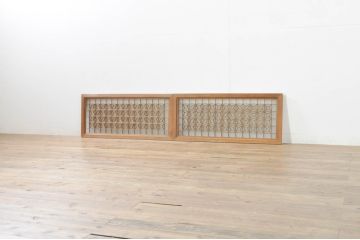 アンティーク建具　片面ガラス　上質な和の空間を演出する組子入りガラス戸2枚セット(ガラス窓、引き戸)(R-076366)