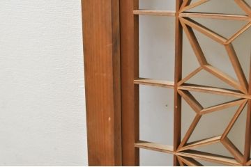 アンティーク建具　片面ガラス　上質な和の空間を演出する組子入りガラス戸2枚セット(ガラス窓、引き戸)(R-076366)