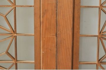 アンティーク建具　片面ガラス　上質な和の空間を演出する組子入りガラス戸2枚セット(ガラス窓、引き戸)(R-076366)