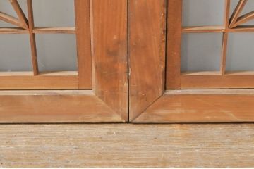 アンティーク建具　片面ガラス　上質な和の空間を演出する組子入りガラス戸2枚セット(ガラス窓、引き戸)(R-076366)