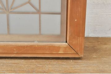 アンティーク建具　片面ガラス　上質な和の空間を演出する組子入りガラス戸2枚セット(ガラス窓、引き戸)(R-076366)