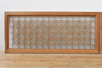 アンティーク建具　片面ガラス　上質な和の空間を演出する組子入りガラス戸2枚セット(ガラス窓、引き戸)(R-076367)