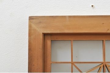 アンティーク建具　片面ガラス　上質な和の空間を演出する組子入りガラス戸2枚セット(ガラス窓、引き戸)(R-076367)