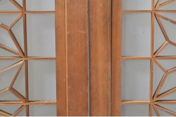 アンティーク建具　片面ガラス　上質な和の空間を演出する組子入りガラス戸2枚セット(ガラス窓、引き戸)(R-076367)