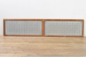 アンティーク建具　片面ガラス　上質な和の空間を演出する組子入りガラス戸2枚セット(ガラス窓、引き戸)(R-076367)