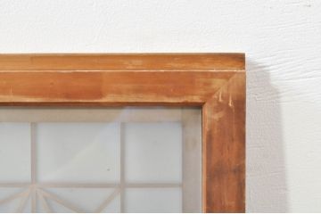 アンティーク建具　片面ガラス　上質な和の空間を演出する組子入りガラス戸2枚セット(ガラス窓、引き戸)(R-076367)