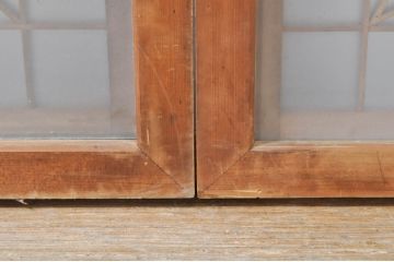 アンティーク建具　片面ガラス　上質な和の空間を演出する組子入りガラス戸2枚セット(ガラス窓、引き戸)(R-076367)