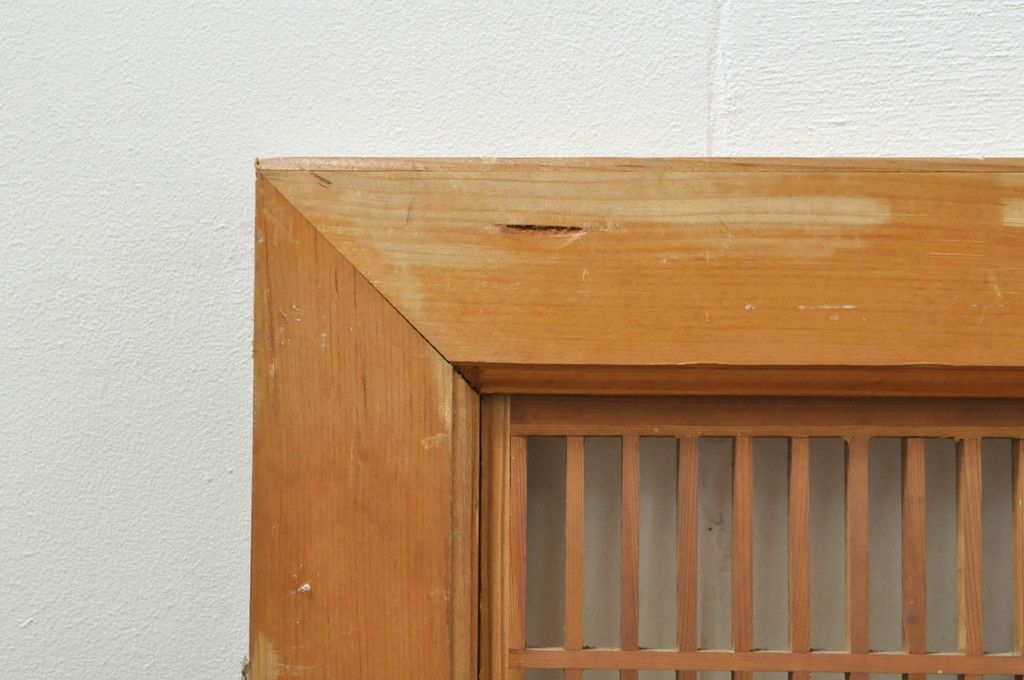 ビンテージ建具 松竹梅 和の空間を演出する彫刻入り組子欄間2枚セット(明り取り、明かり取り、彫刻欄間、ランマ、ヴィンテージ)(R-076368)