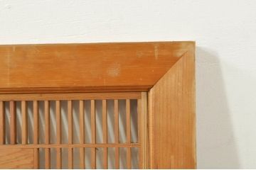 ビンテージ建具 松竹梅 和の空間を演出する彫刻入り組子欄間2枚セット(明り取り、明かり取り、彫刻欄間、ランマ、ヴィンテージ)(R-076368)