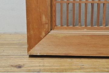 ビンテージ建具　松竹梅　和の空間を演出する彫刻入り組子欄間2枚セット(明り取り、明かり取り、彫刻欄間、ランマ、ヴィンテージ)(R-076368)