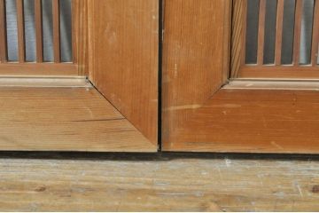 ビンテージ建具　松竹梅　和の空間を演出する彫刻入り組子欄間2枚セット(明り取り、明かり取り、彫刻欄間、ランマ、ヴィンテージ)(R-076368)