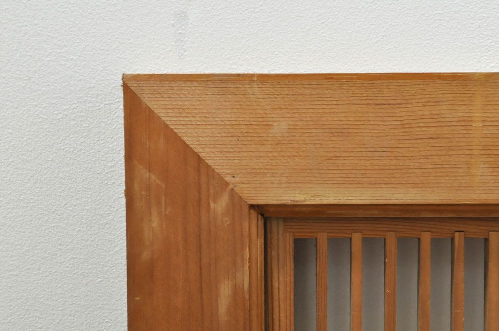 ビンテージ建具 松竹梅 和の空間を演出する彫刻入り組子欄間2枚セット(明り取り、明かり取り、彫刻欄間、ランマ、ヴィンテージ)(R-076368)