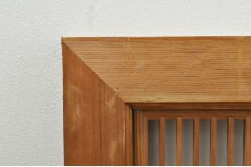 ビンテージ建具　松竹梅　和の空間を演出する彫刻入り組子欄間2枚セット(明り取り、明かり取り、彫刻欄間、ランマ、ヴィンテージ)(R-076368)