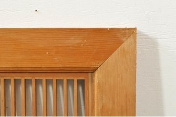 ビンテージ建具　松竹梅　和の空間を演出する彫刻入り組子欄間2枚セット(明り取り、明かり取り、彫刻欄間、ランマ、ヴィンテージ)(R-076368)