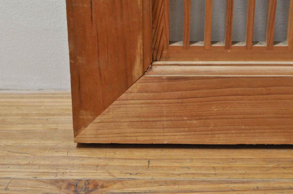 ビンテージ建具 松竹梅 和の空間を演出する彫刻入り組子欄間2枚セット(明り取り、明かり取り、彫刻欄間、ランマ、ヴィンテージ)(R-076368)