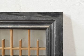 アンティーク建具　片面ガラス　和モダンな空間を演出する組子入りガラス欄間1枚(明り取り、明かり取り)(R-076369)