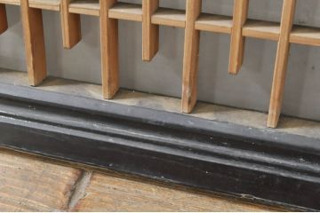 アンティーク建具　片面ガラス　和モダンな空間を演出する組子入りガラス欄間1枚(明り取り、明かり取り)(R-076369)