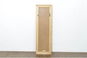 中古　イタリア高級輸入家具　上品な華やかさが魅力的! アンティーク調のウォールミラー(姿見、壁掛け鏡)(R-076381)