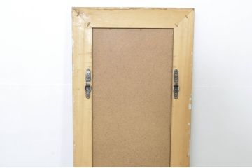 中古　イタリア高級輸入家具　上品な華やかさが魅力的! アンティーク調のウォールミラー(姿見、壁掛け鏡)(R-076381)