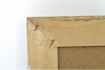 中古　イタリア高級輸入家具　上品な華やかさが魅力的! アンティーク調のウォールミラー(姿見、壁掛け鏡)(R-076381)
