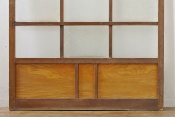 アンティーク建具　和の空間を演出する幅広ガラス戸1枚(引き戸)(R-076382)