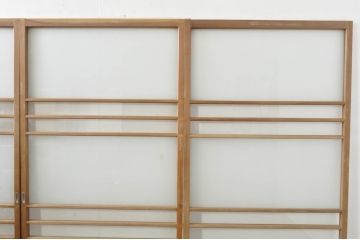 アンティーク建具　レトロな空間を演出するガラス戸4枚セット(引き戸)(R-076384)