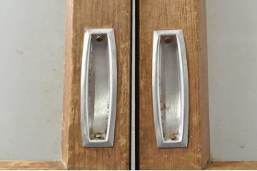 アンティーク建具　レトロな空間を演出するガラス戸4枚セット(引き戸)(R-076384)