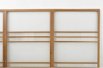 アンティーク建具　レトロな空間を演出するガラス戸4枚セット(引き戸)(R-076384)