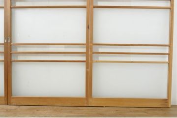 アンティーク建具　レトロな空間を演出するガラス戸4枚セット(引き戸)(R-076384)