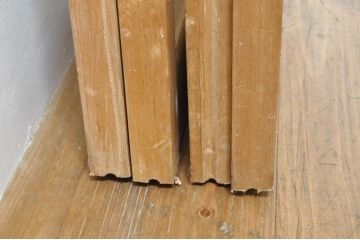 アンティーク建具　レトロな空間を演出するガラス戸4枚セット(引き戸)(R-076384)