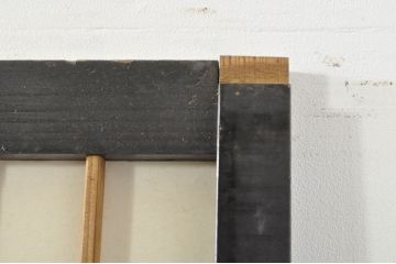 アンティーク建具　和モダンな空間づくりにおすすめなガラス入り障子戸3枚セット(引き戸、ガラス帯戸)(R-076385)