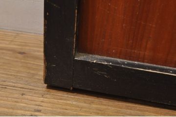 アンティーク建具　和モダンな空間づくりにおすすめなガラス入り障子戸3枚セット(引き戸、ガラス帯戸)(R-076385)