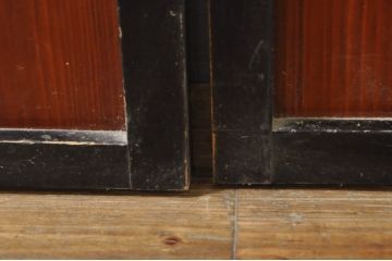 アンティーク建具　和モダンな空間づくりにおすすめなガラス入り障子戸3枚セット(引き戸、ガラス帯戸)(R-076385)