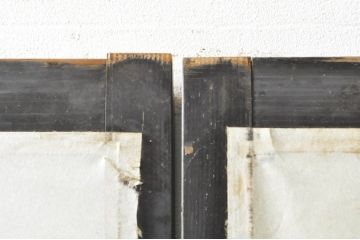アンティーク建具　和モダンな空間づくりにおすすめなガラス入り障子戸3枚セット(引き戸、ガラス帯戸)(R-076385)