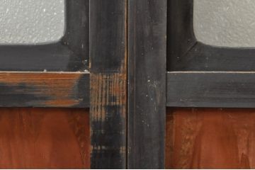 アンティーク建具　和モダンな空間づくりにおすすめなガラス入り障子戸3枚セット(引き戸、ガラス帯戸)(R-076385)