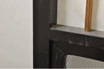 アンティーク建具　和モダンな空間づくりにおすすめなガラス入り障子戸4枚セット(引き戸、ガラス帯戸)(R-076386)