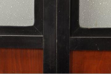 アンティーク建具　和モダンな空間づくりにおすすめなガラス入り障子戸4枚セット(引き戸、ガラス帯戸)(R-076386)