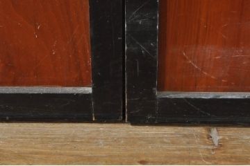 アンティーク建具　和モダンな空間づくりにおすすめなガラス入り障子戸4枚セット(引き戸、ガラス帯戸)(R-076386)