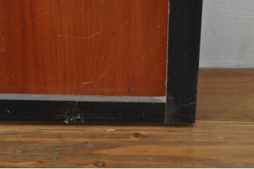 アンティーク建具　和モダンな空間づくりにおすすめなガラス入り障子戸4枚セット(引き戸、ガラス帯戸)(R-076386)