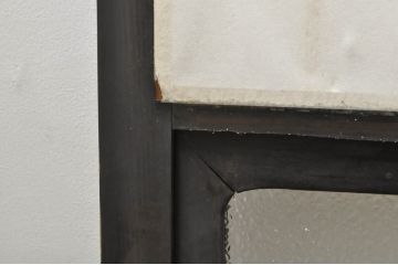 アンティーク建具　和モダンな空間づくりにおすすめなガラス入り障子戸4枚セット(引き戸、ガラス帯戸)(R-076386)