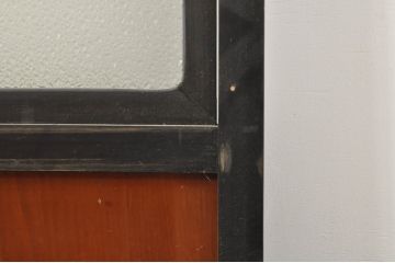 アンティーク建具　和モダンな空間づくりにおすすめなガラス入り障子戸4枚セット(引き戸、ガラス帯戸)(R-076386)