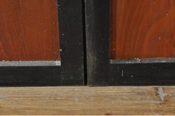 アンティーク建具　和モダンな空間づくりにおすすめなガラス入り障子戸4枚セット(引き戸、ガラス帯戸)(R-076386)