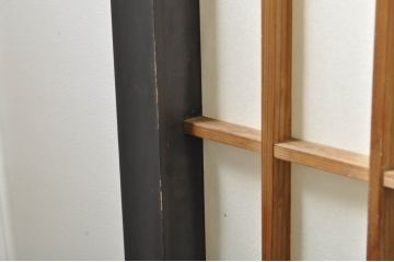 アンティーク建具　和モダンな空間づくりにおすすめなガラス入り障子戸4枚セット(引き戸、ガラス帯戸)(R-076387)